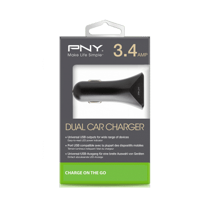 PNY PNY [TEST] Chargeur double USB de voyage PNY allume