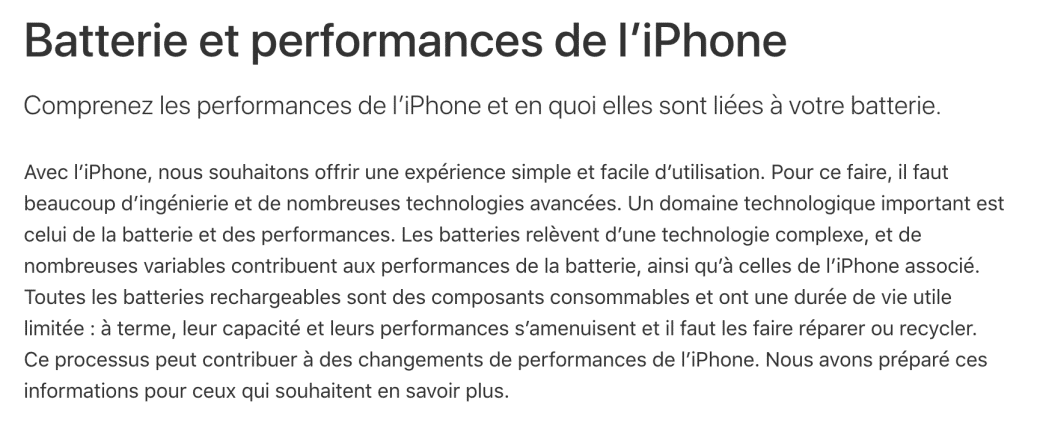 batterie Capture d’écran 2018 01 03 à 12 45 35 Votre iPhone est lent ? Astuce d’Apple : Changez votre batterie pour 29€ Apple