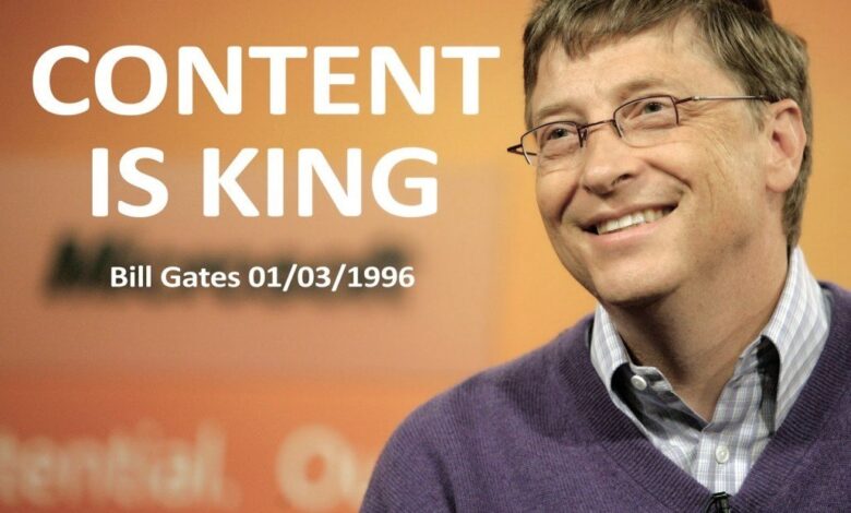 content Content is King Bill Gates 1030x780 Comment attirer des internautes selon Bill Gates avec le content marketing Content Marketing