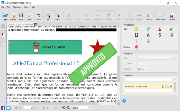 Able2Extract PDF Annotation Able2Extract Professional – Le Convertisseur & Editeur de PDF Able2Extract