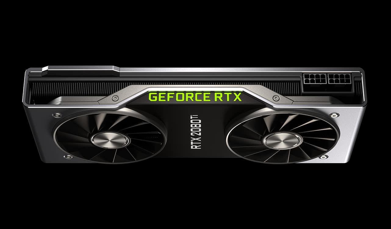 Nvidia Geforce 2080Ti sur fond noir