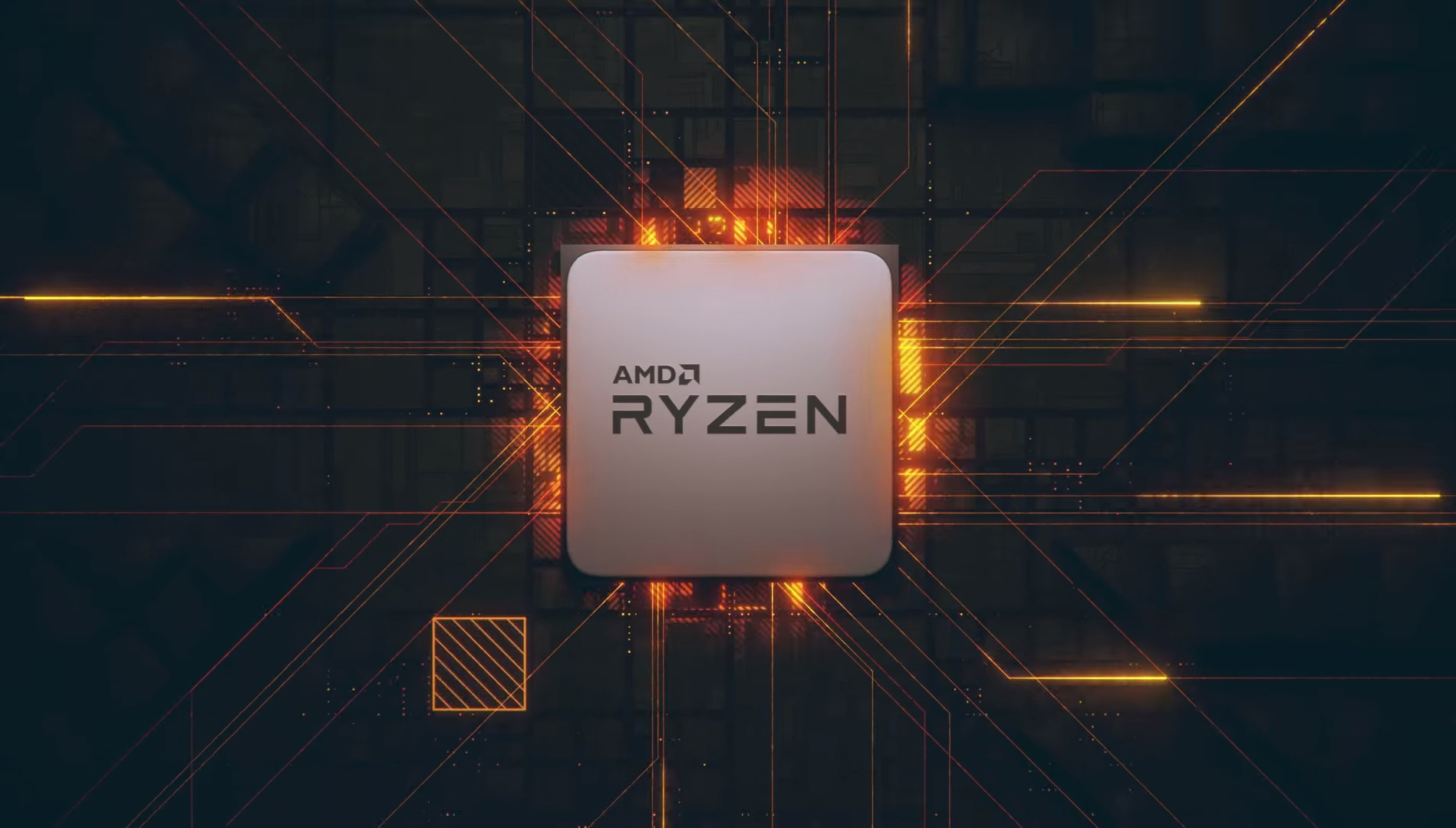 Processeur AMD Ryzen sur fond noir