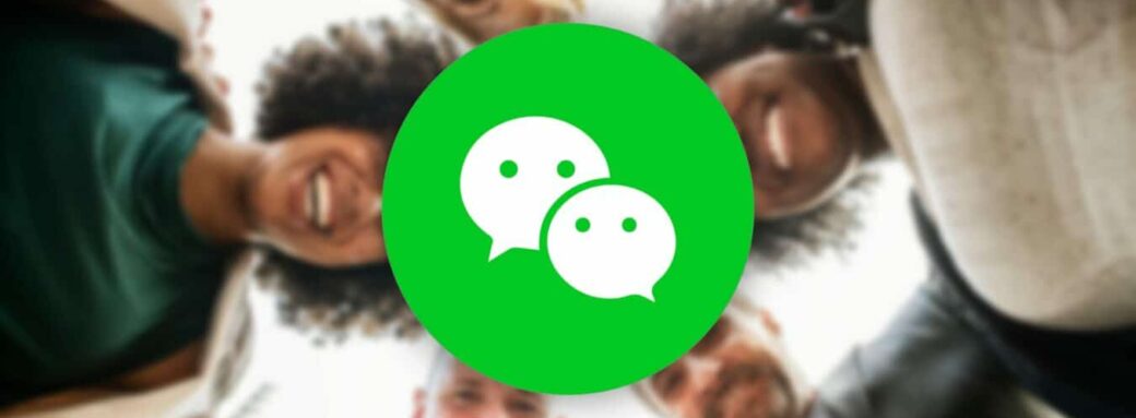 Logo Wechat sur fond people