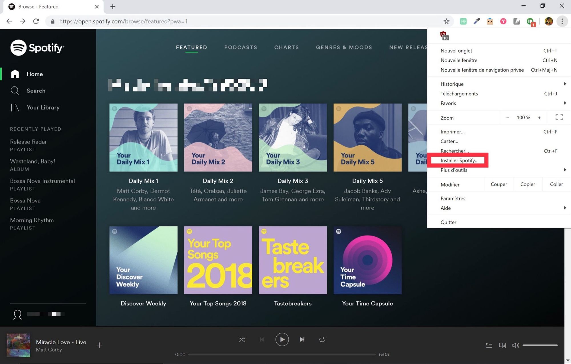installer spotify - Chrome 73 : mode sombre, Qwant et support PWA (Progressive Web App) - Le Café du Geek - LCDG PWA Spotify - Paramètres / Installer Spotify