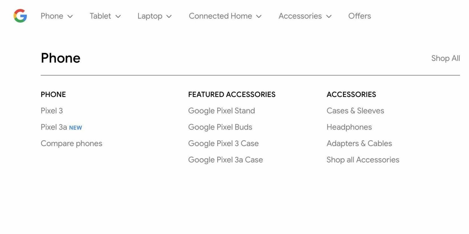 Google Pixel 3a Google Store