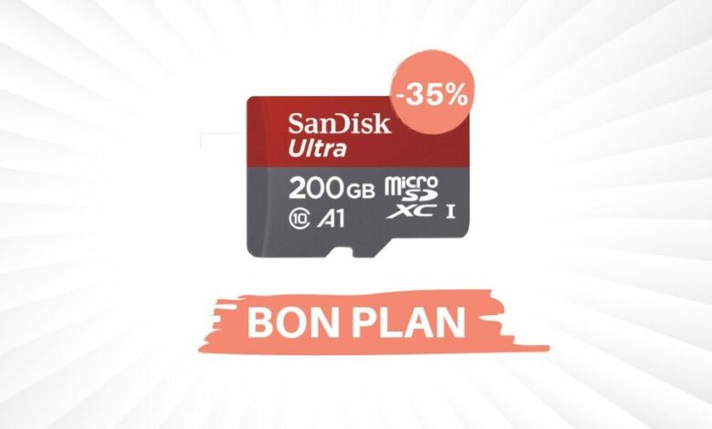 Bon plan – Une carte micro SD SanDisk de 200 Go pour 41€ ! amazon