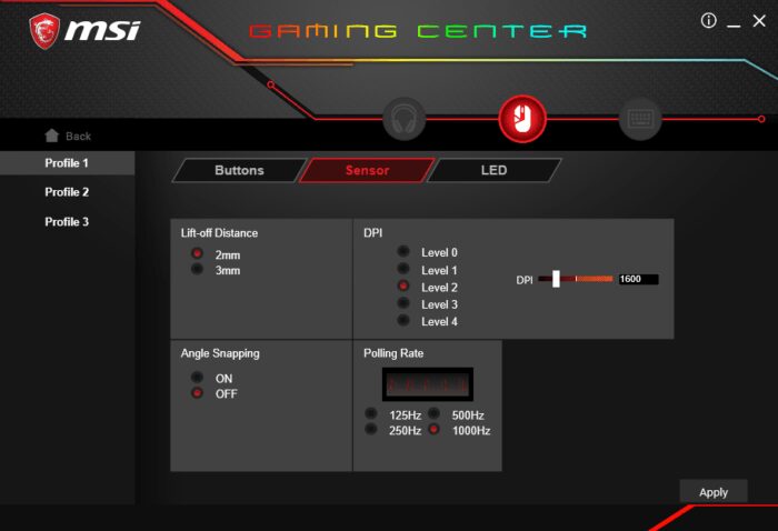 MSI Gaming Center : Perso