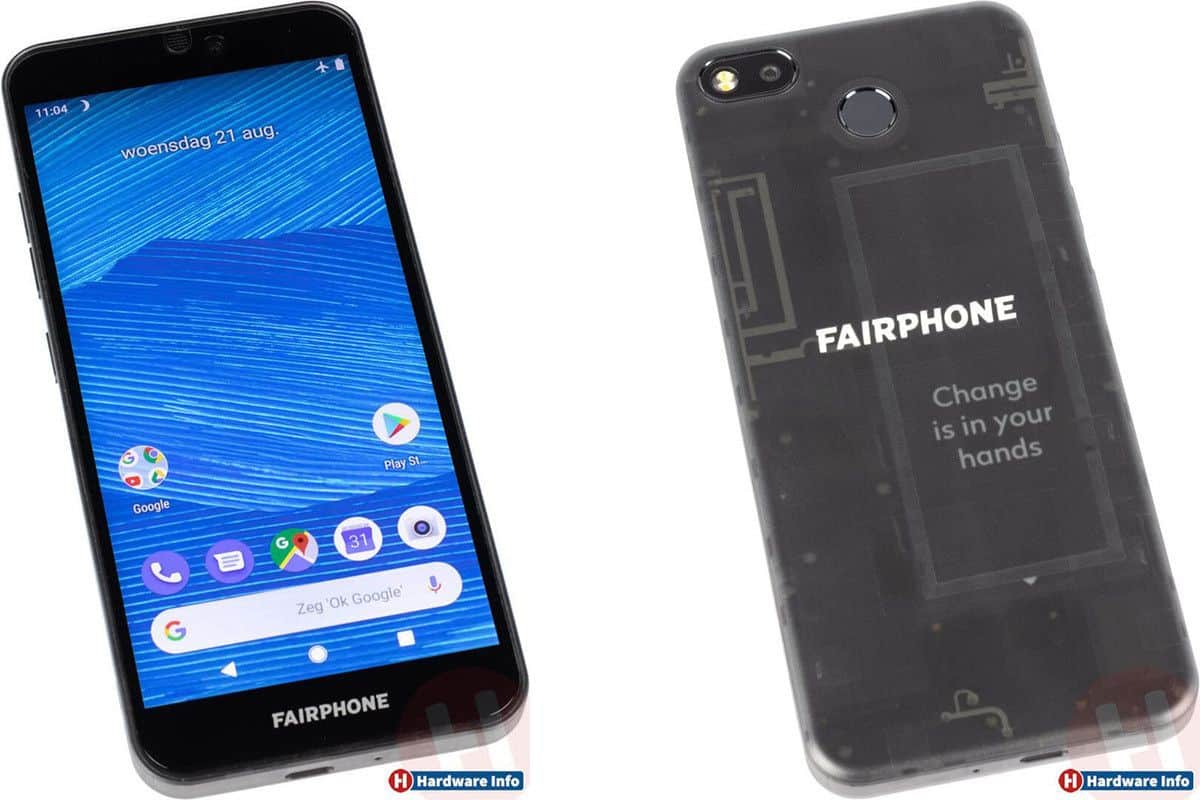 Fairphone 3 avant et arrière