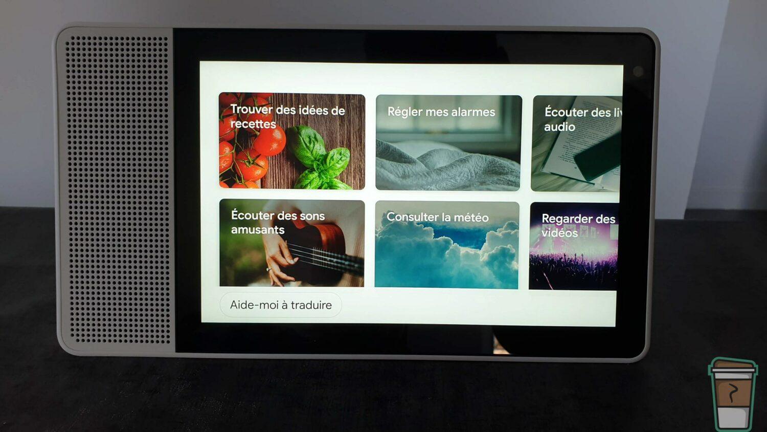 Test Lenovo Smart Display - Page de fonctionnalité