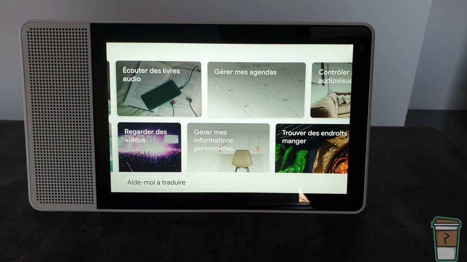Test Lenovo Smart Display - Page de fonctionnalité