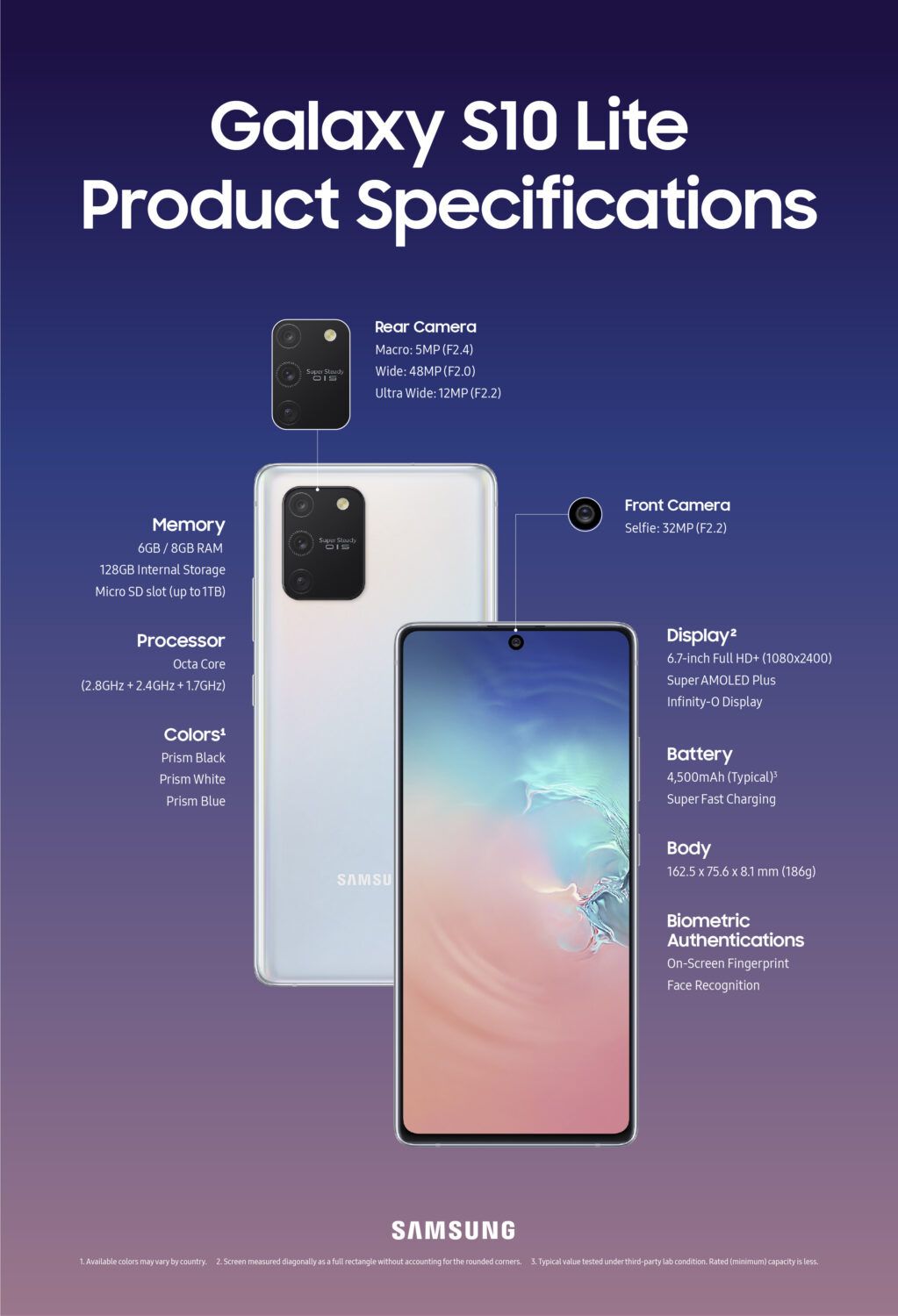 Samsung Galaxy S10 Lite Caractéristiques Techniques CES 2020