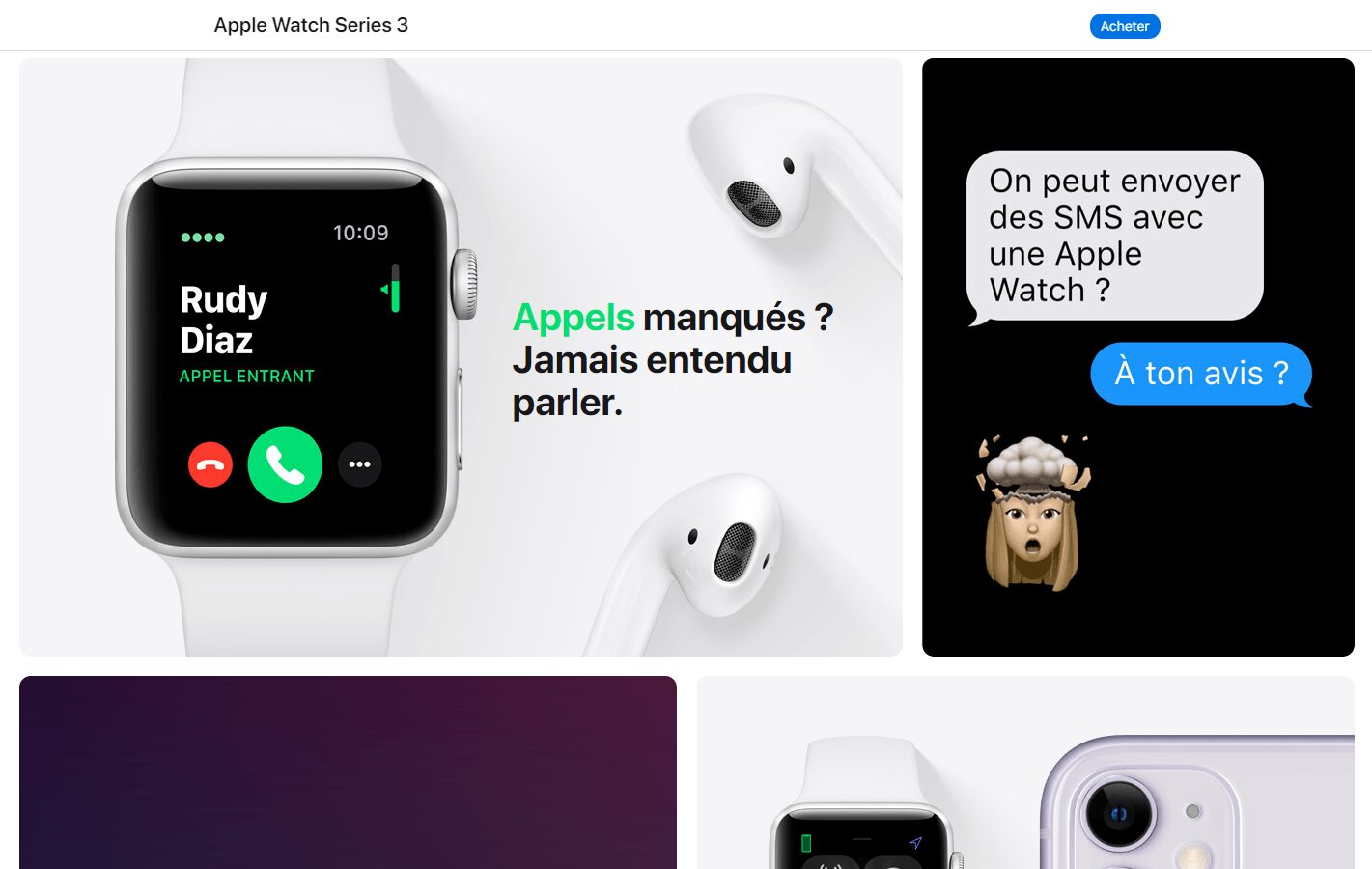 Appels et SMS Apple Watch Series 3
