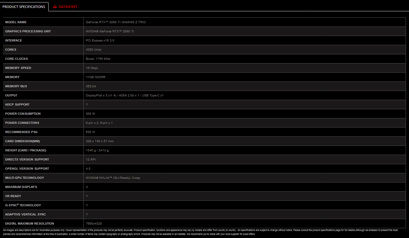 msi rtx 2080 ti gaming z trio