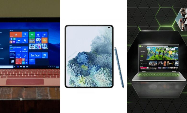 surface go 2 samsung galaxy fold 2 nvidia geforce now