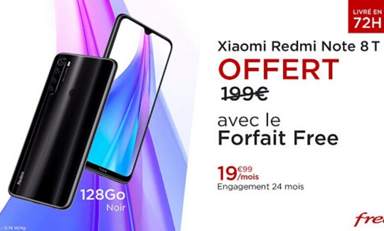 vente-privee-free-mobile-100-Go-xiaomi redmi note 8T