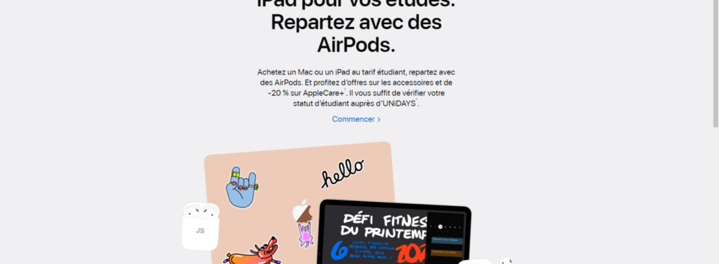 Apple Back to School 2020 Airpods Offert avec achat Mac ou iPad