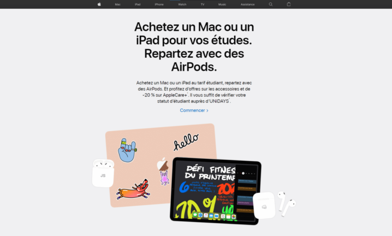 Apple Back to School 2020 Airpods Offert avec achat Mac ou iPad