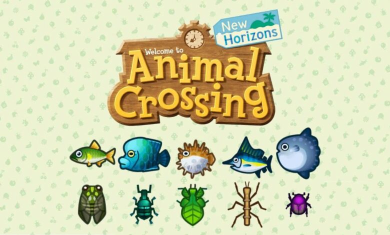 animal crossing new horizons insectes et poissons juillet