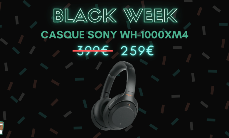 casque sony wh-1000xm4 black week bon plan