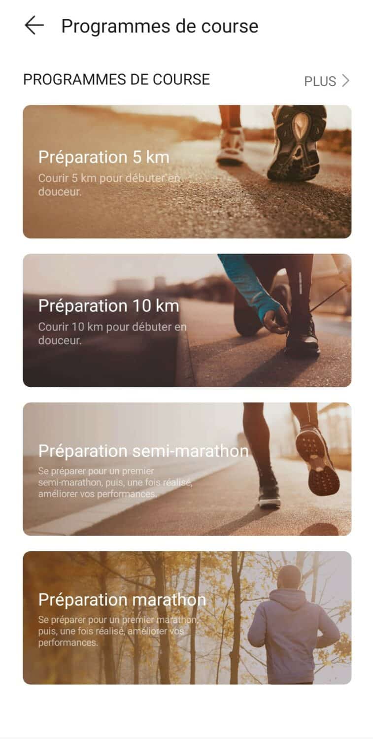 Screenshot huawei health course à pied 2