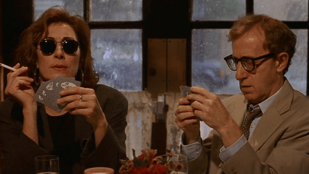 Woody Allen et Anjelica Huston dans Meurtre Mystérieux à Manhattan (1993)