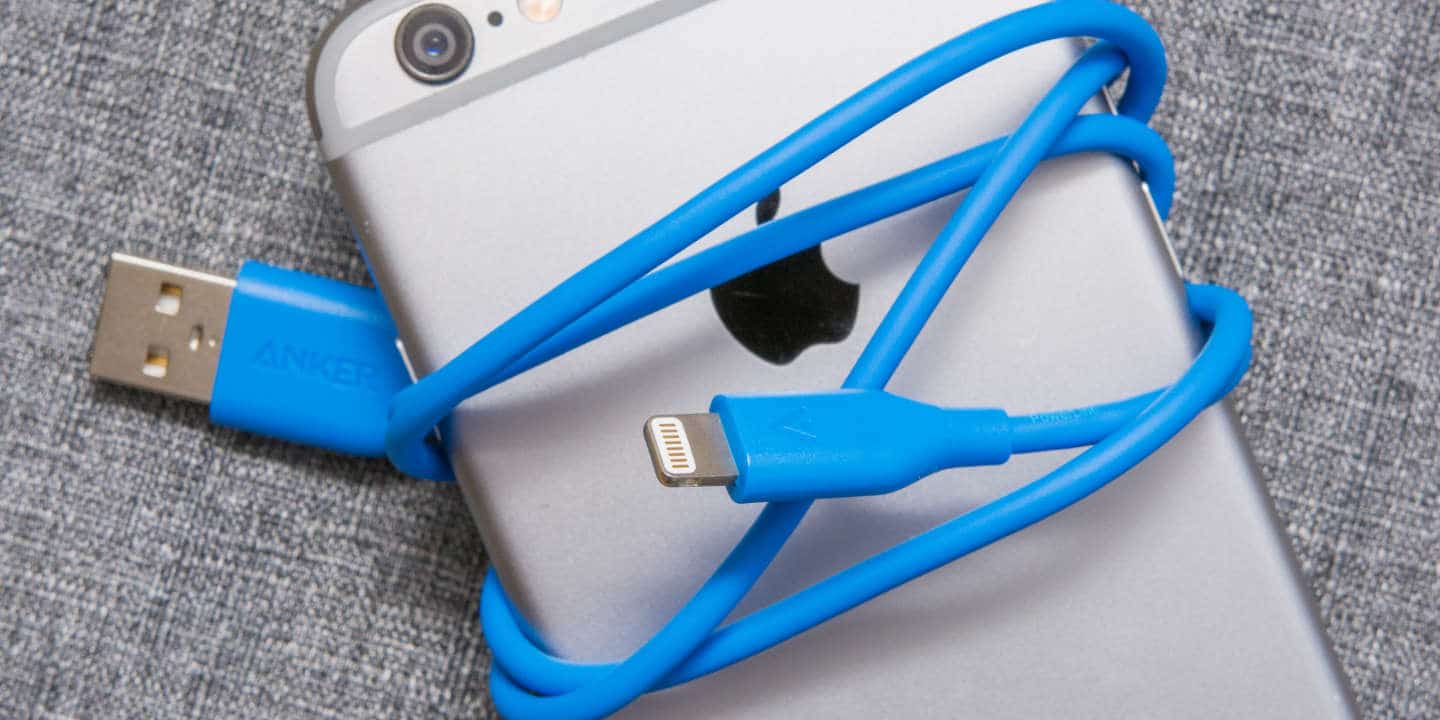 Apple lightning câble bleu