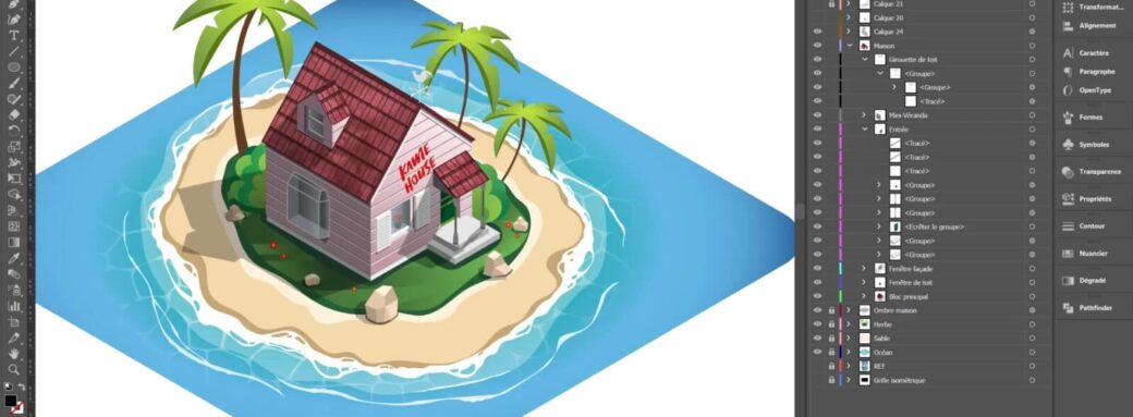 TUTO illustration vectorielle 3D isométrique Illustrator