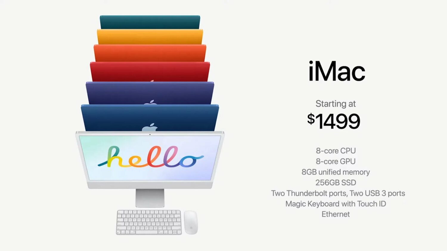 Apple dévoile un  nouvel iMac avec puce M1 et écran ultra-fin Apple
