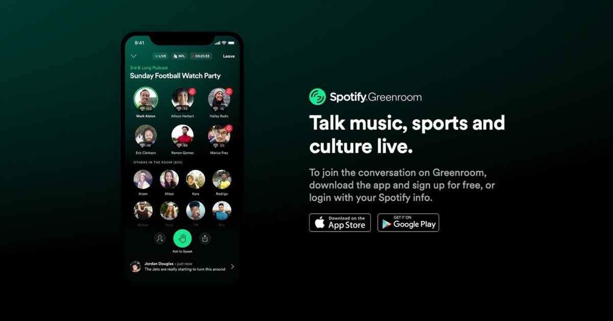Spotify-Greenroom-application-concurrent-clubhouse