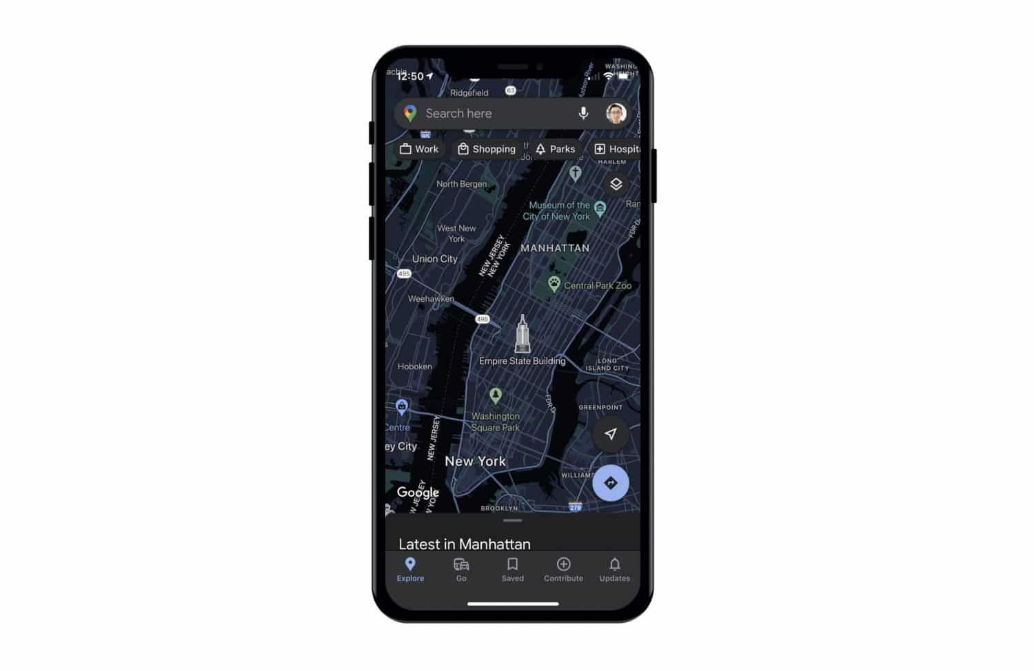 google maps mode sombre ios iphone