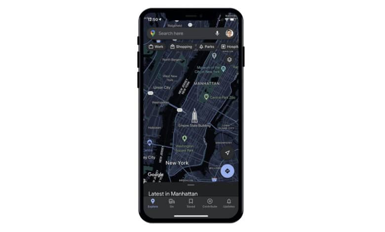 google maps mode sombre ios iphone