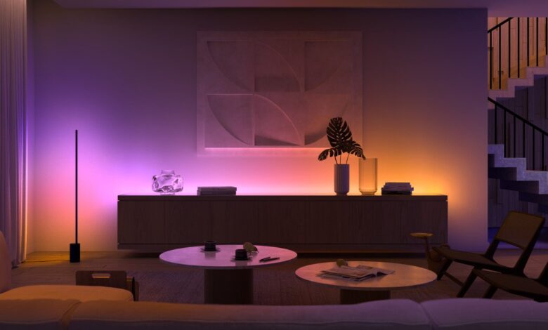 Une ambiance chaleureuse et moderne, suggérant un environnement de maison intelligente.