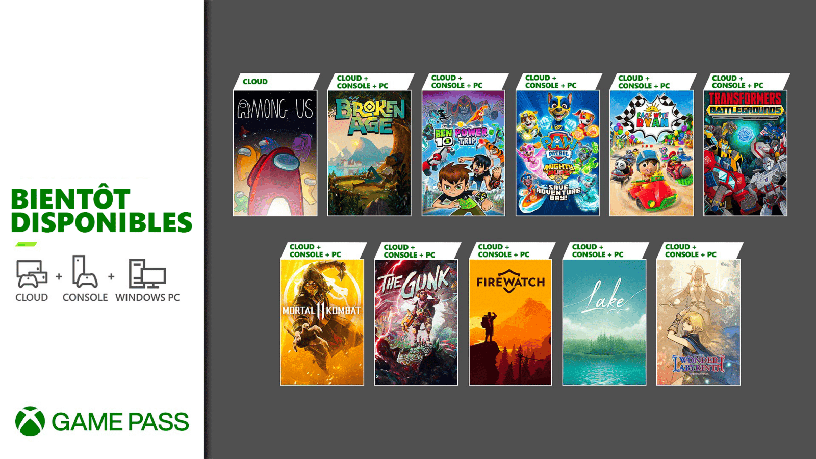 Xbox Game Pass les nouveaux jeux de mi décembre 2021 LCDG