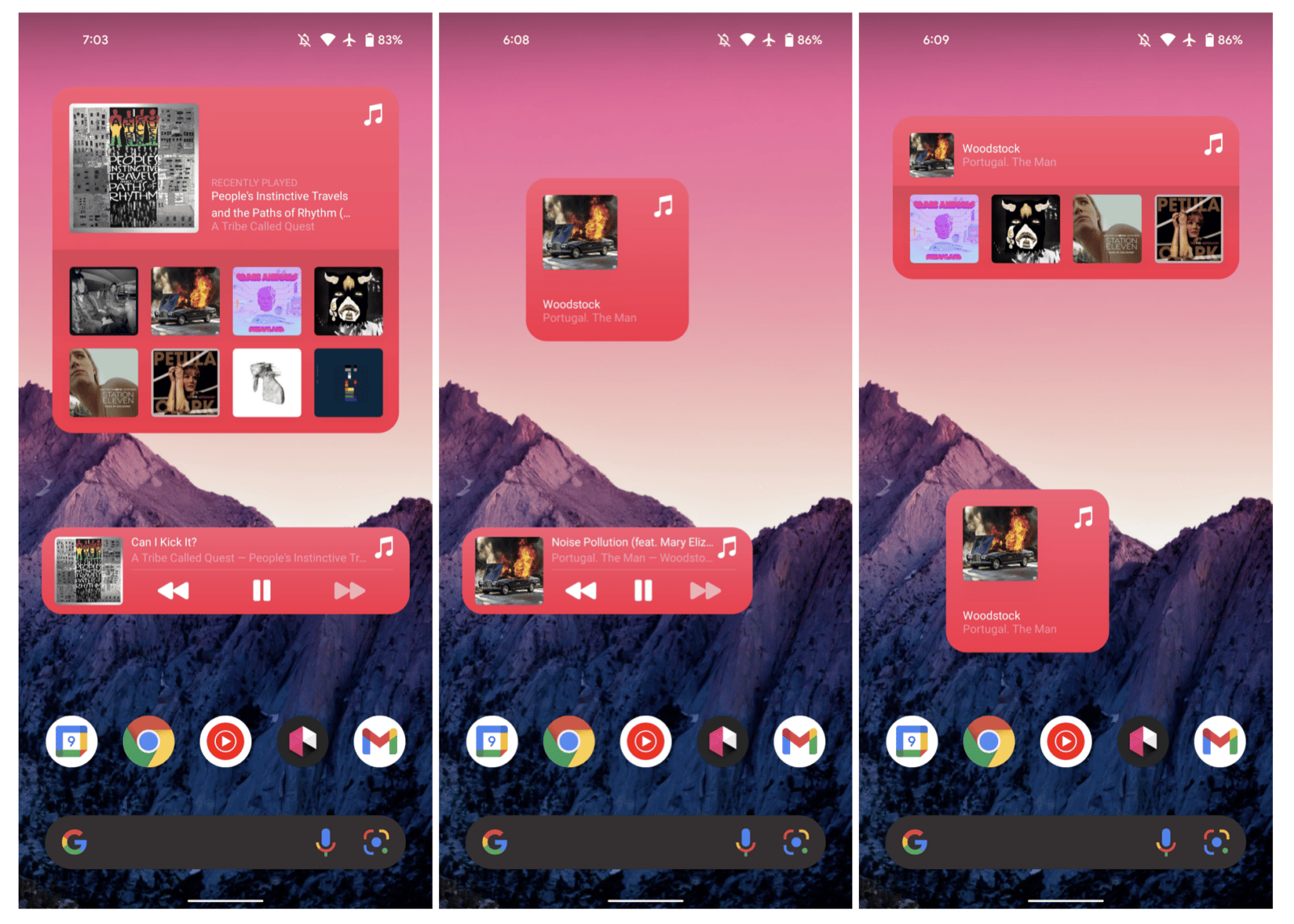 Apple Music widgets android avant