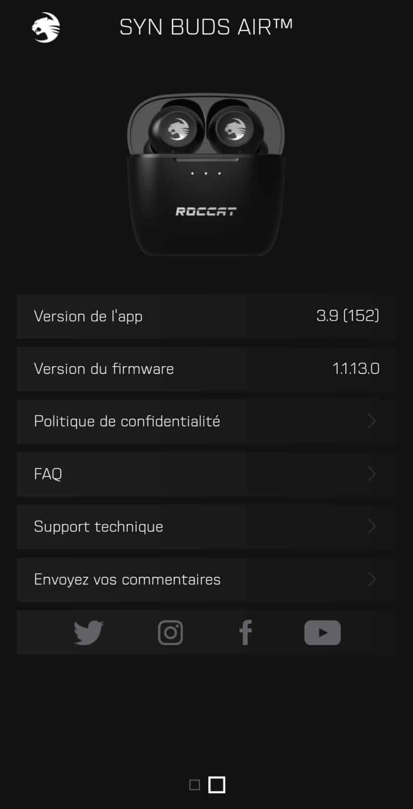 roccat syn buds air application parametres