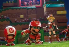 Mario-Strikers Battle League Football gameplay