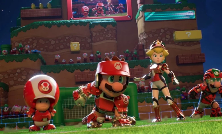 Mario-Strikers Battle League Football gameplay