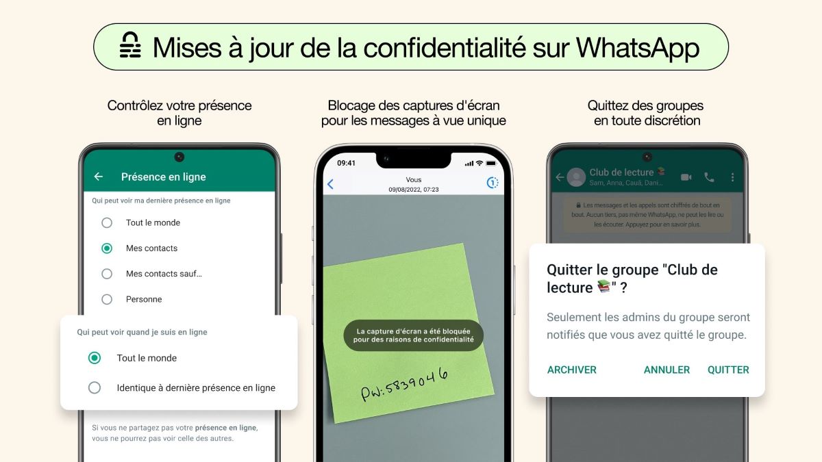 WhatsApp améliore la confidentialité de sa messagerie avec trois nouvelles fonctions applications