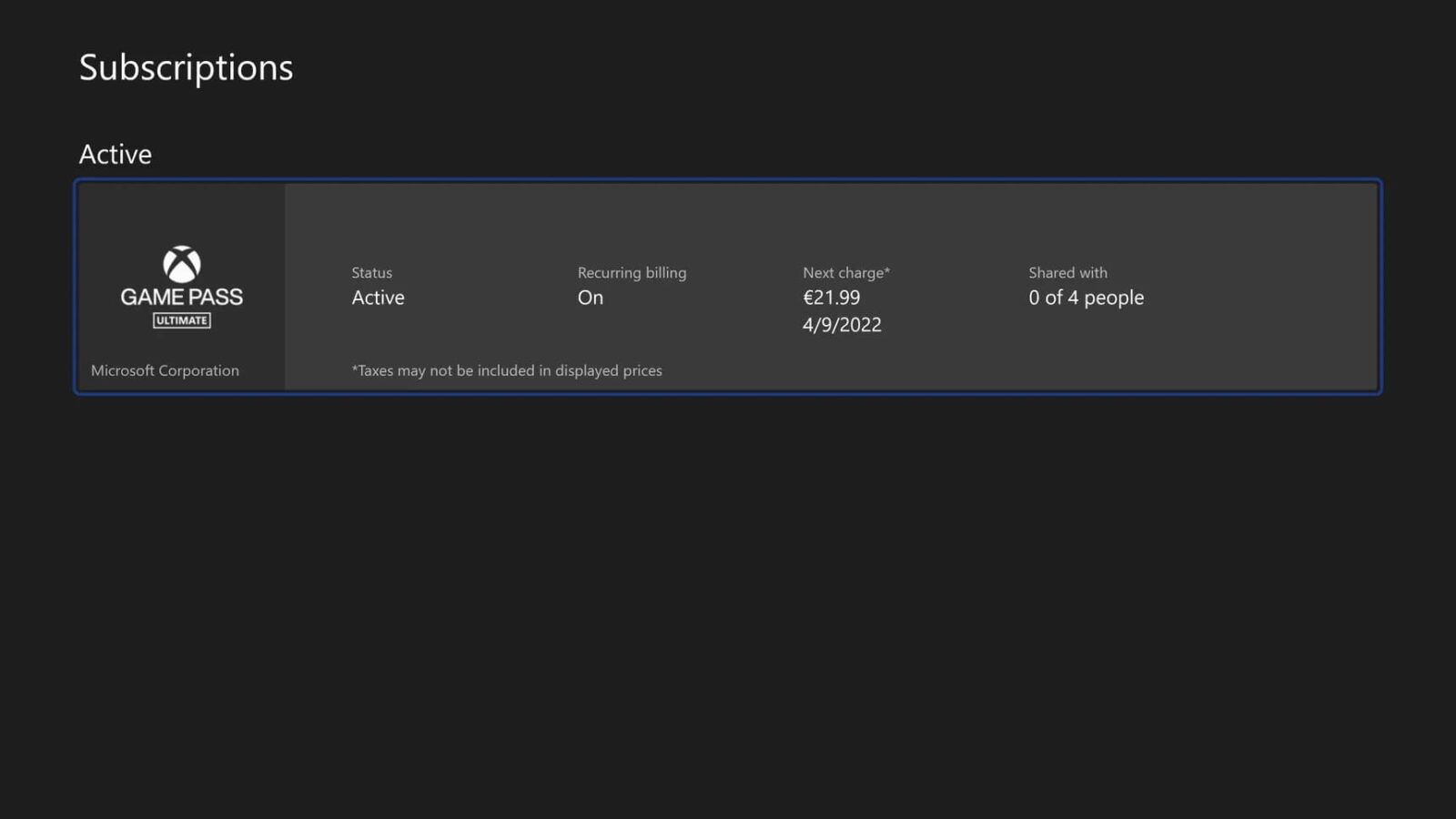 Xbox Game Pass : un abonnement familial à 21,99 euros par mois en cours de test Abonnement