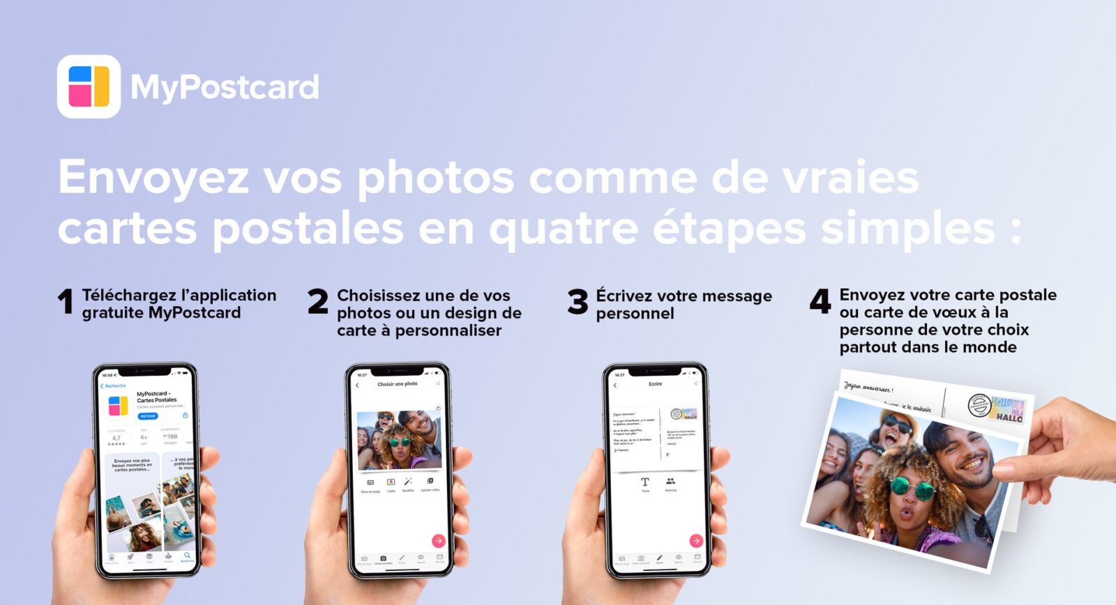 MyPostcard : envoyez des cartes postales directement de votre smartphone ! Android