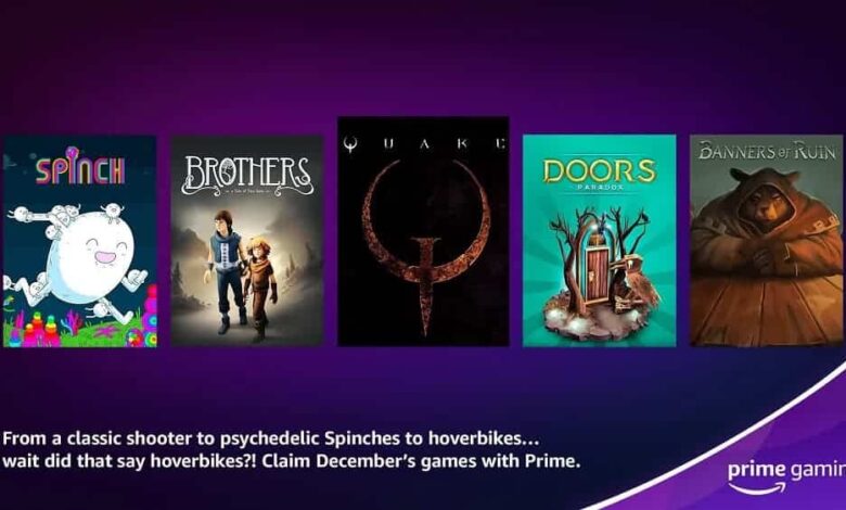 Amazon Prime Gaming jeux contenus offerts decembre 2022