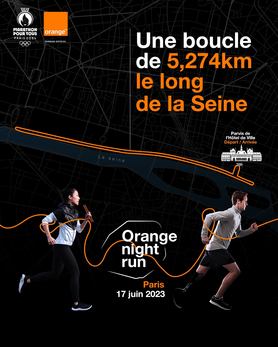 Courir le Marathon Pour Tous avec Orange Night Run