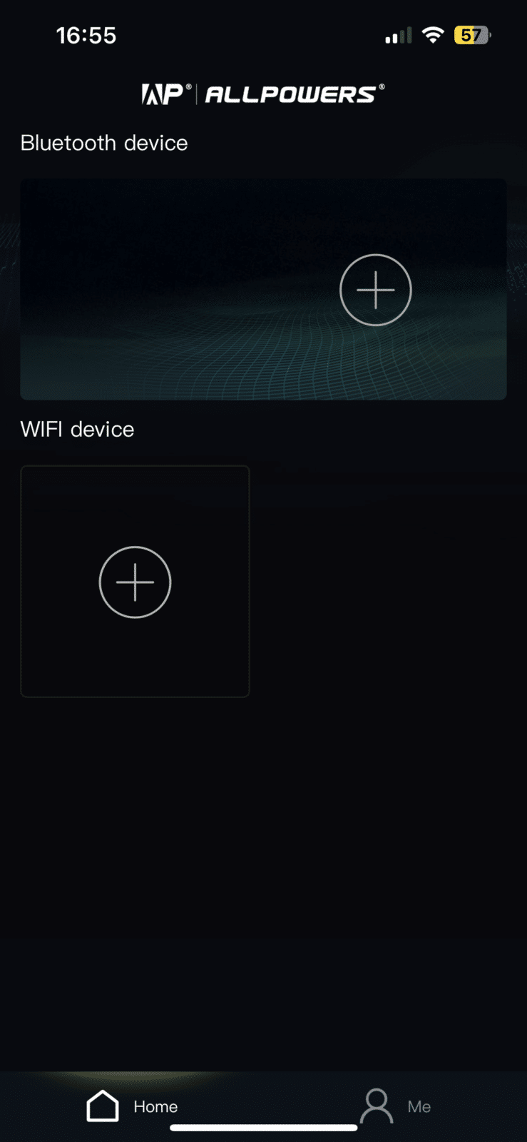 Capture d'écran de la page d'accueil de l'application, présentant une interface utilisateur intuitive