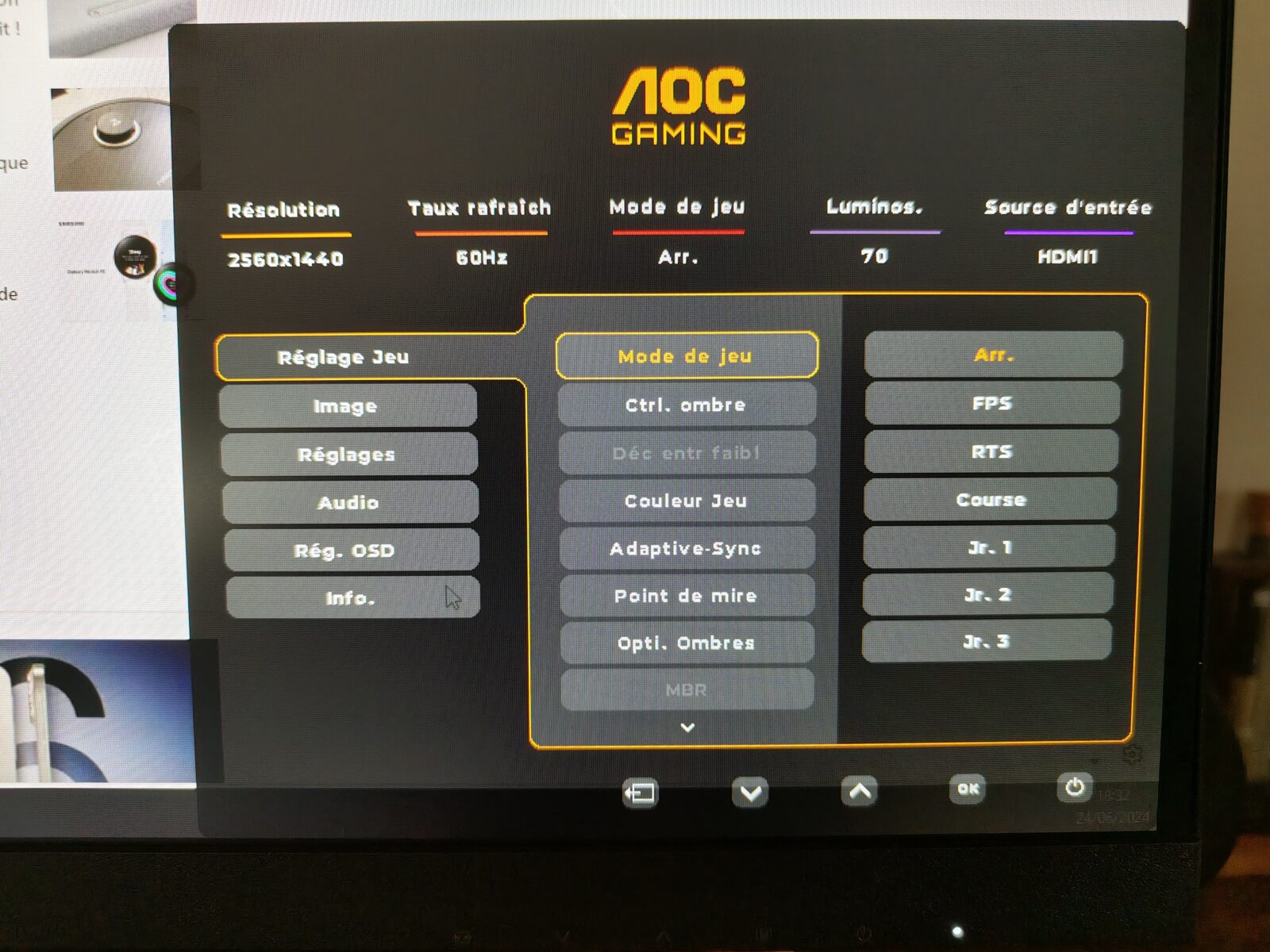 AOC menu
