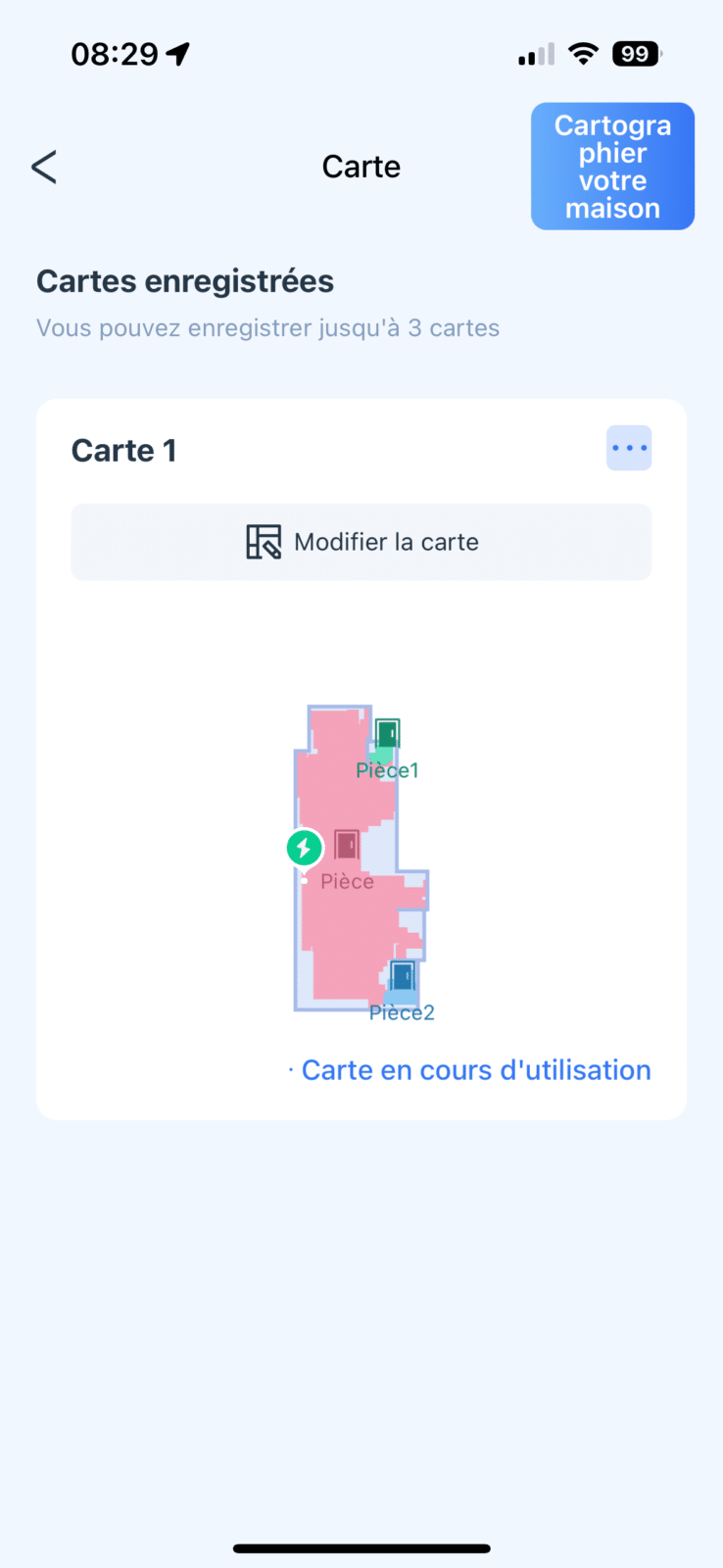 Réglage de la puissance d'aspiration dans l'application ECOVACS HOME pour un nettoyage adapté à vos besoins.