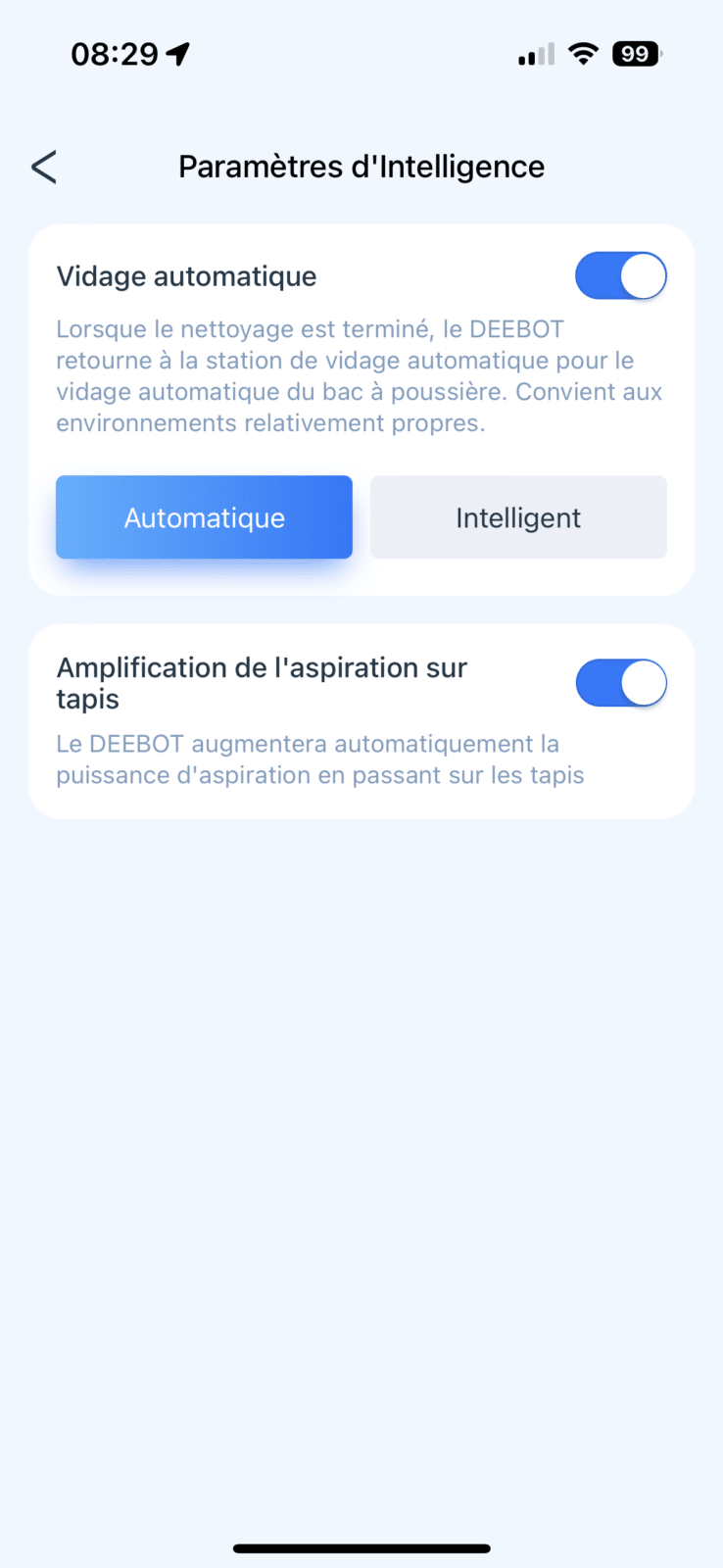 Planification des sessions de nettoyage automatisées via l'application ECOVACS HOME pour un entretien régulier et sans effort.