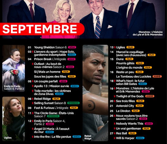 Agenda Netflix septembre