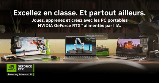 Jouez, apprenez et créez avec les PC portables NVIDIA GeForce RTX™ alimentés par l'IA