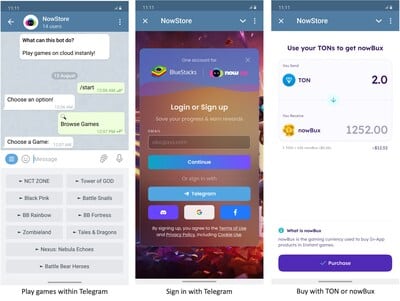 now.gg dévoile nowStore sur Telegram avec paiements TON pour du jeu mobile et IA.