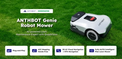 ANTHBOT lance Genie, un robot tondeuse innovant pour un entretien de pelouse simplifié.